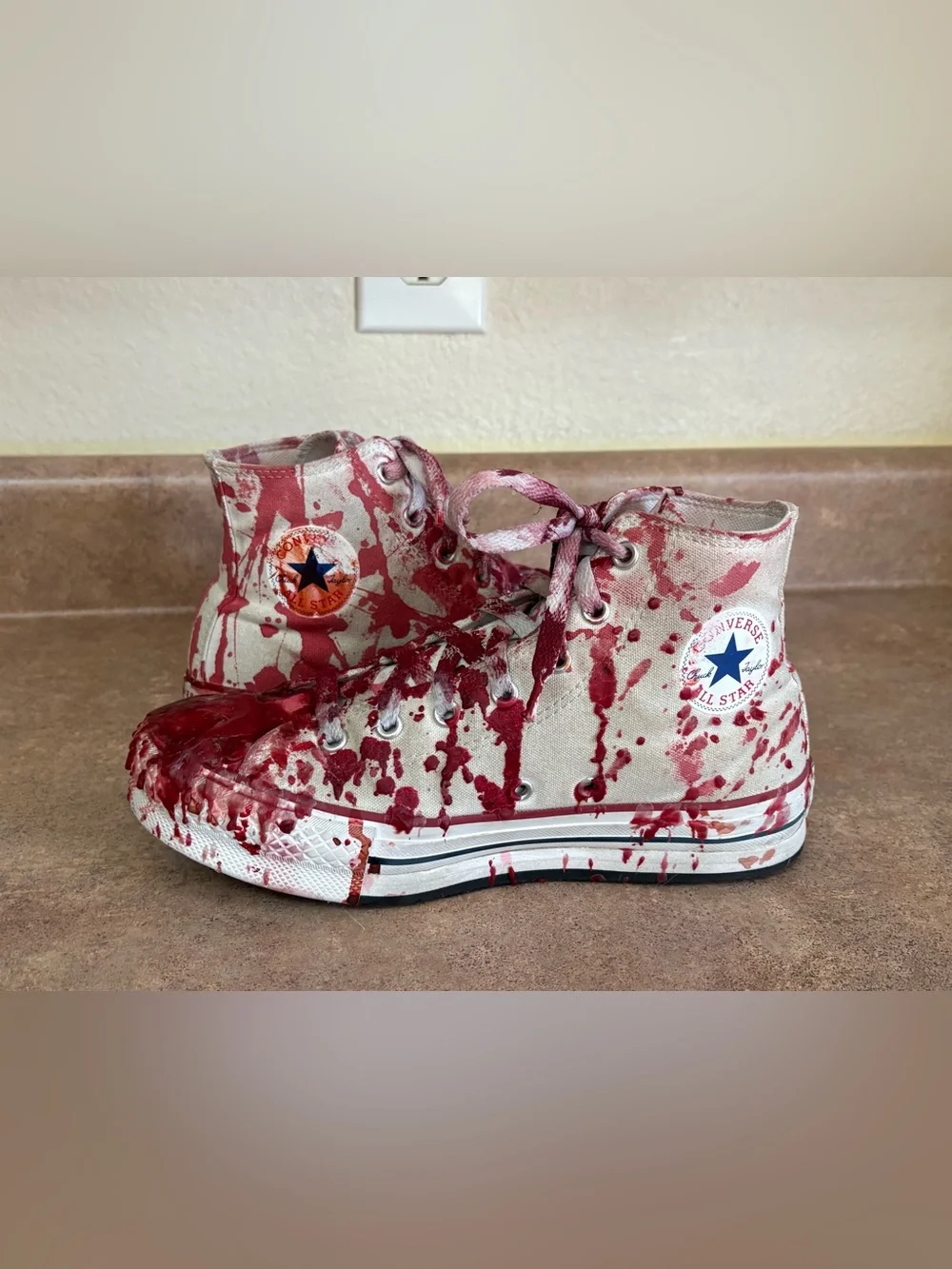 Custom Zombie Converse All Star youth 4.5 Bloody Horror Halloween Costume Shoes